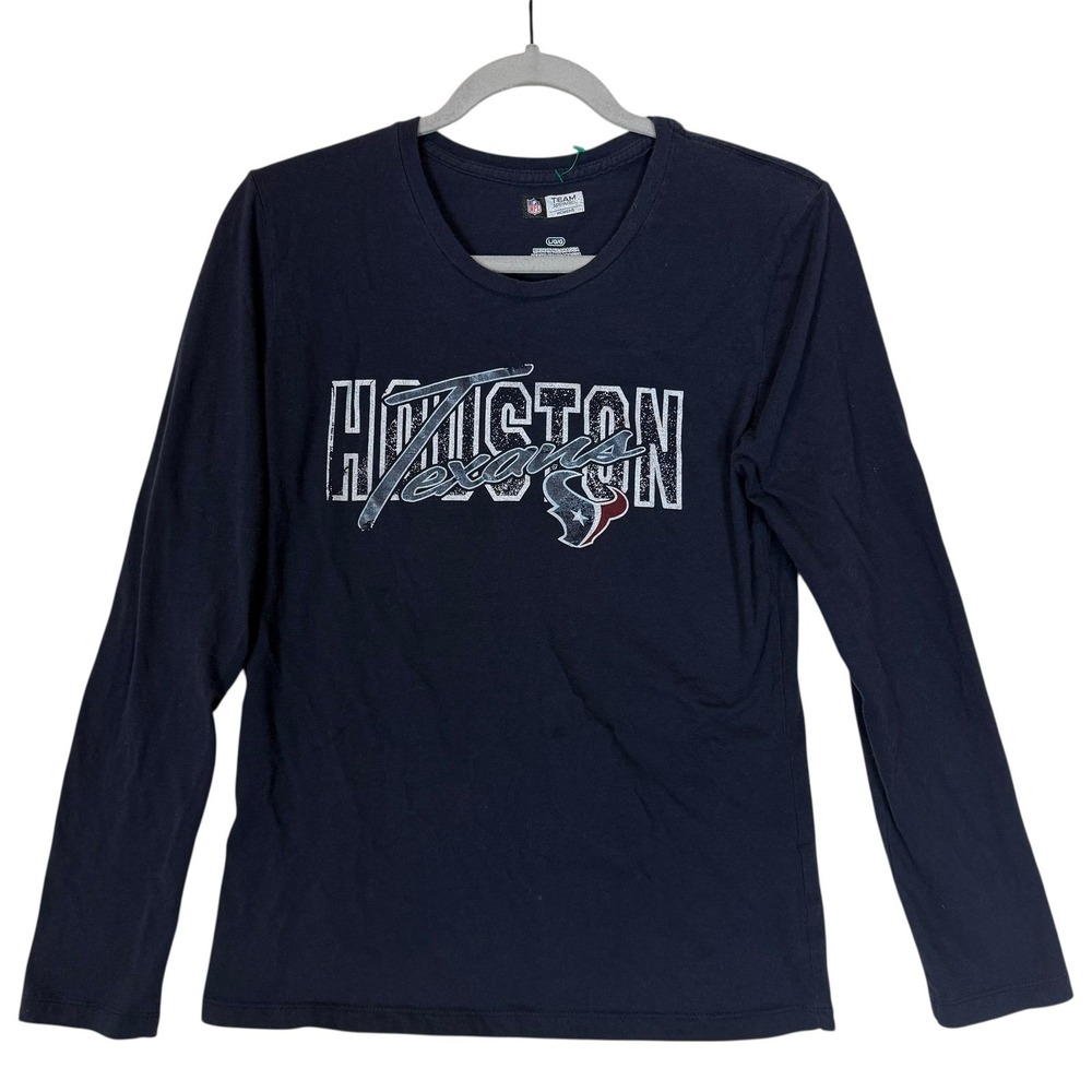 Houston Texans Shirt Womens Large Blue NFL Football Team Apparel Long Sleeve